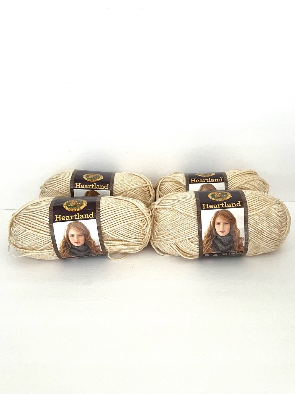 Lion Brand Heartland Yarn Lot of 4 Acadia 098 Matching Dye Lot 100% Acrylic